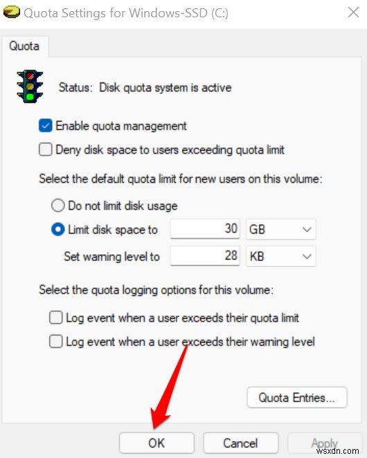 โควต้าดิสก์หลักใน Windows 11:คำแนะนำทีละขั้นตอน 
