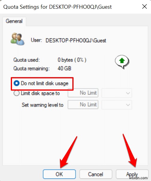 โควต้าดิสก์หลักใน Windows 11:คำแนะนำทีละขั้นตอน 