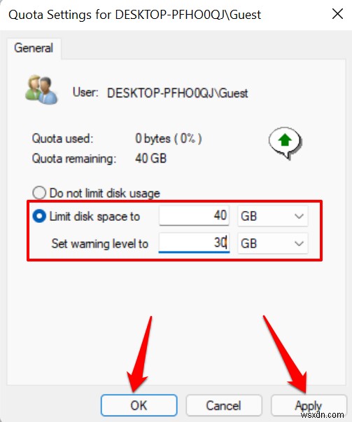 โควต้าดิสก์หลักใน Windows 11:คำแนะนำทีละขั้นตอน 