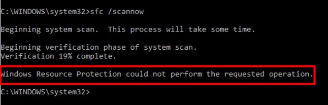 แก้ไขข้อผิดพลาด  การป้องกันทรัพยากร Windows ไม่สามารถดำเนินการตามที่ร้องขอ  ได้อย่างรวดเร็ว 
