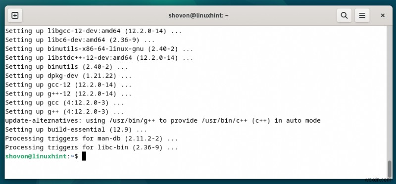 คำแนะนำทีละขั้นตอน:การติดตั้งคอมไพเลอร์ GCC C/C++ บน Debian 12 