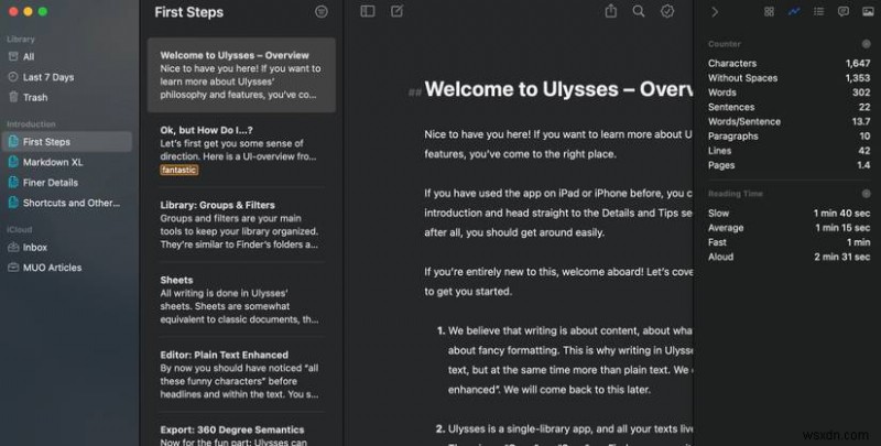 ค้นพบว่าทำไม Ulysses จึงเป็นแอปการเขียนระดับพรีเมียร์สำหรับ macOS 