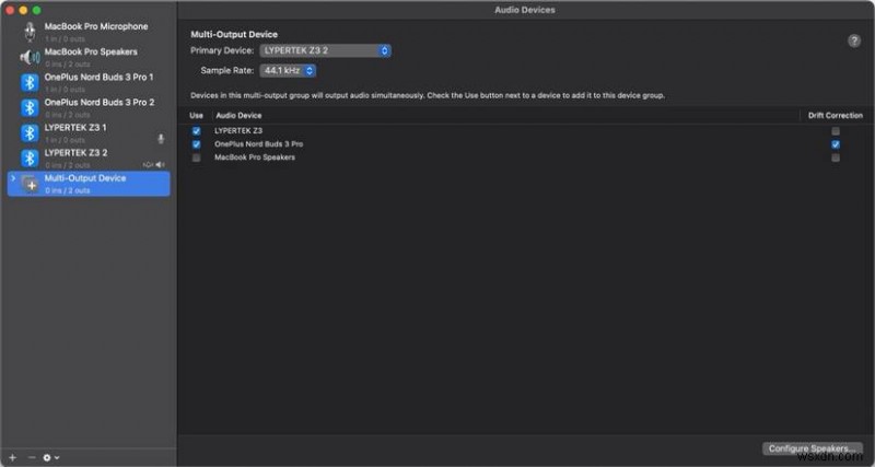 วิธีส่งสัญญาณเสียงไปยังลำโพงและหูฟังบน Mac พร้อมกัน 