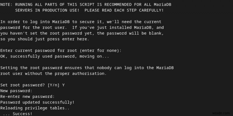 ติดตั้งและกำหนดค่า MariaDB บน Ubuntu 22.04:คำแนะนำทีละขั้นตอน 