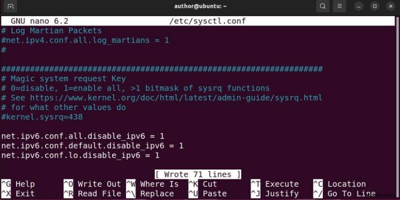 ปิดการใช้งาน IPv6 บน Ubuntu:คำแนะนำทีละขั้นตอน 