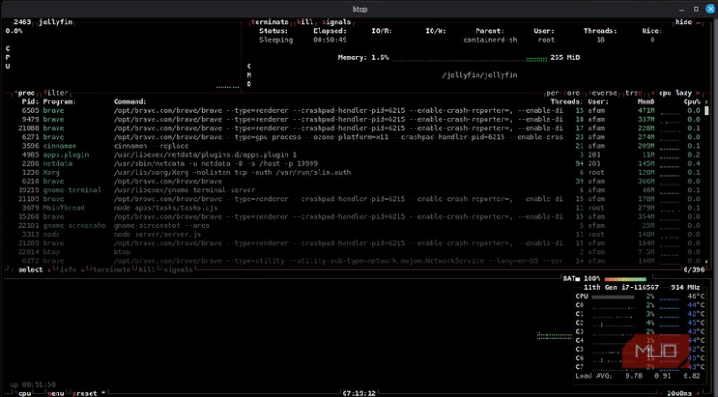 เหตุใดฉันจึงเปลี่ยนจาก  ตัวท็อป  ของ Linux เป็นเครื่องมือตรวจสอบเทอร์มินัลที่เหนือกว่า 