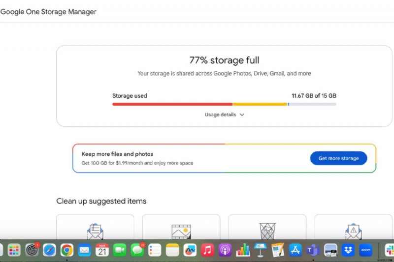 Google Alerts พื้นที่เก็บข้อมูลเหลือน้อย— ฉันค้นพบกิกะไบต์ที่ซ่อนอยู่ในโฟลเดอร์เดียว 