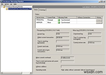บรรลุความพร้อมใช้งานอย่างต่อเนื่องด้วย SQL Server Mirroring 