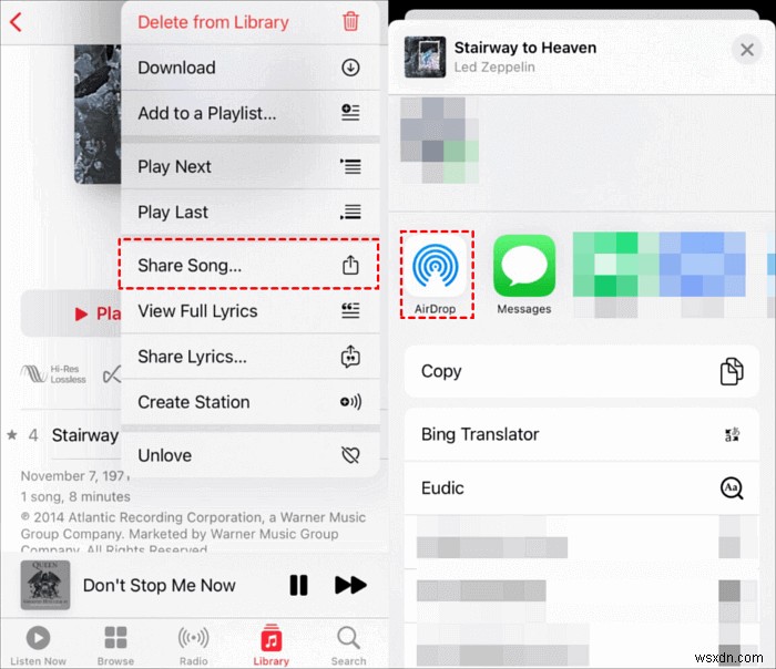 ถ่ายโอนเพลงระหว่าง iPhone โดยตรงโดยไม่ต้องใช้คอมพิวเตอร์ 