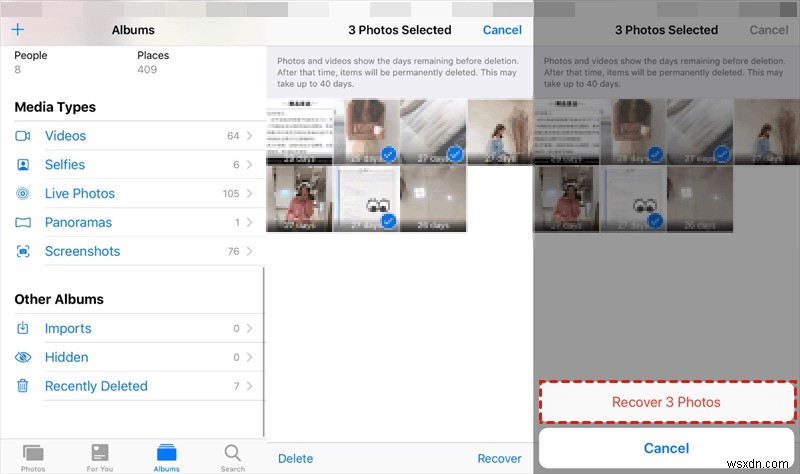กู้คืนรูปภาพที่ถูกลบล่าสุดของคุณบน iPhone - คำแนะนำทีละขั้นตอน 