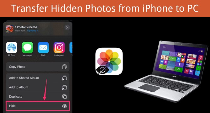 ถ่ายโอนรูปภาพ iPhone ที่ซ่อนอยู่ไปยังพีซี:3 วิธีการพิสูจน์แล้ว 