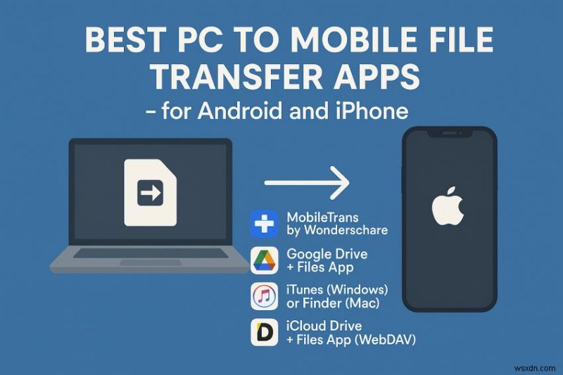 แอพถ่ายโอนพีซีสู่มือถือที่ปลอดภัยและรวดเร็วอันดับต้น ๆ สำหรับ Android และ iPhone 