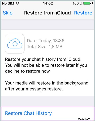กู้คืนข้อความ WhatsApp ที่ถูกลบบน iPhone - คำแนะนำทีละขั้นตอน 