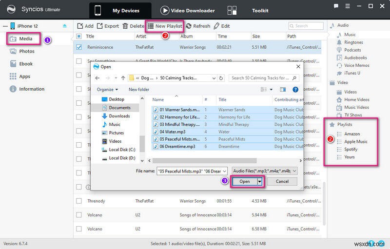 Syncios Manager:การถ่ายโอนเพลงและเพลย์ลิสต์ที่ราบรื่นสำหรับ iOS และ Android 