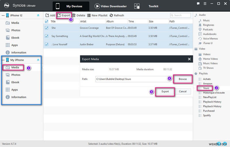 Syncios Manager:การถ่ายโอนเพลงและเพลย์ลิสต์ที่ราบรื่นสำหรับ iOS และ Android 