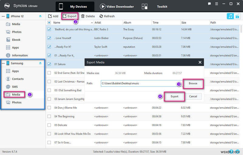 Syncios Manager:การถ่ายโอนเพลงและเพลย์ลิสต์ที่ราบรื่นสำหรับ iOS และ Android 