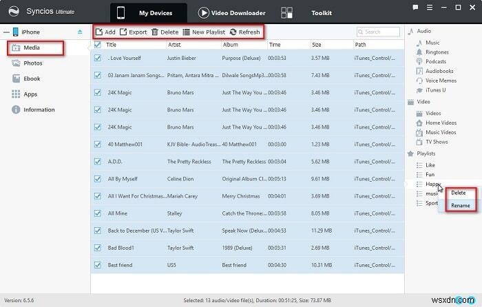 เพลย์ลิสต์ iTunes ต้นแบบ:การจัดการที่ง่ายดาย การแก้ไข การสร้าง และการลบ 