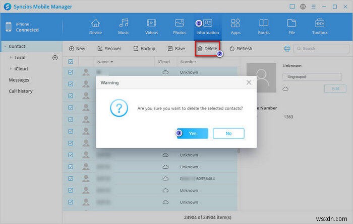 สำรอง แก้ไข และลบผู้ติดต่อ iPhone 16 ด้วย Syncios Manager – ง่ายและปลอดภัย 