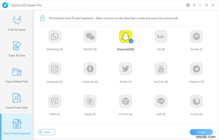 ล้างข้อมูล Snapchat และพื้นที่เก็บข้อมูล iPhone ฟรีอย่างมีประสิทธิภาพ 