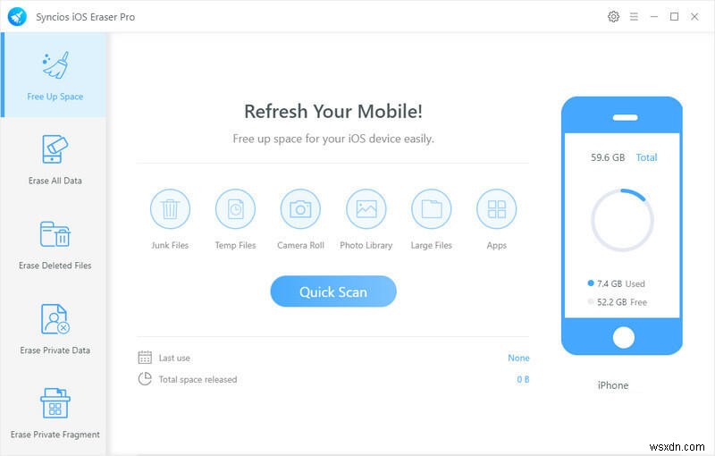 ล้างข้อมูล Snapchat และพื้นที่เก็บข้อมูล iPhone ฟรีอย่างมีประสิทธิภาพ 