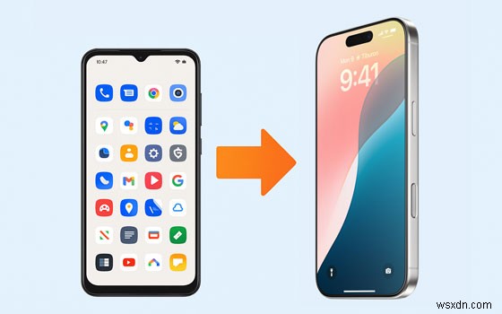การย้าย Android ไปยัง iPhone ได้อย่างราบรื่น:ถ่ายโอนรายชื่อ รูปภาพ และอื่นๆ ได้ในไม่กี่นาที
