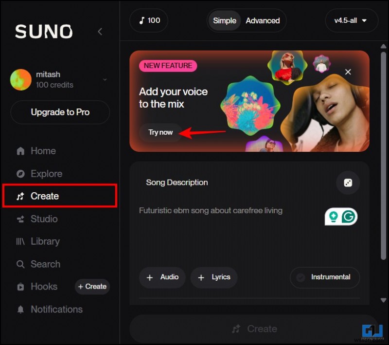 สร้างเพลงต้นฉบับด้วยเสียงของคุณเองโดยใช้ Suno.AI – คำแนะนำทีละขั้นตอน 