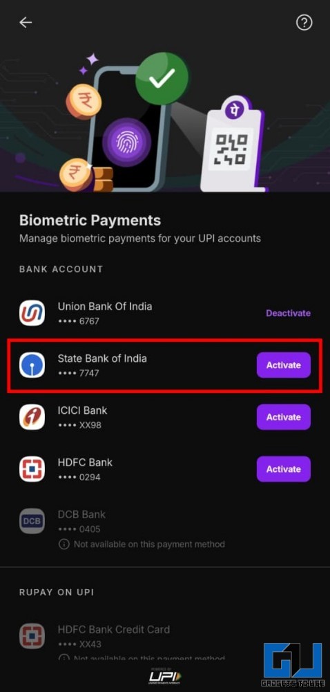 เปิดใช้งานการชำระเงินด้วยลายนิ้วมือ UPI บน Paytm, PhonePe และ Amazon Pay 