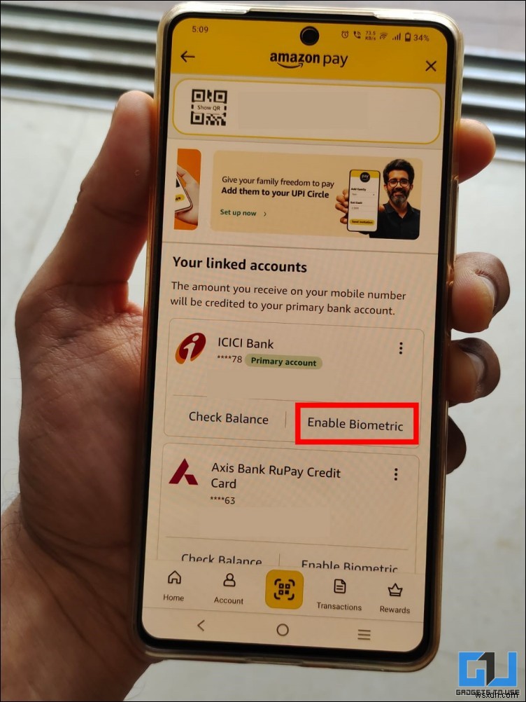 เปิดใช้งานการชำระเงินด้วยลายนิ้วมือ UPI บน Paytm, PhonePe และ Amazon Pay 