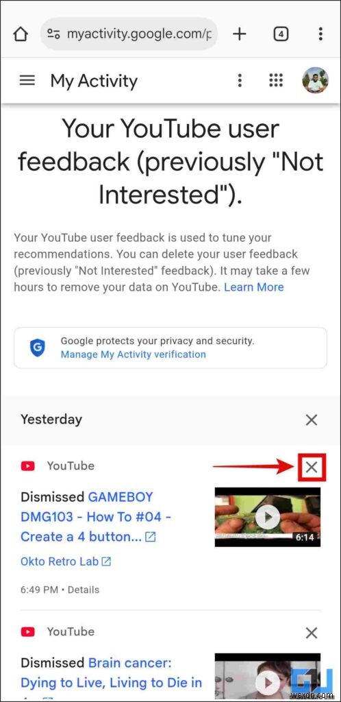 วิธีลบช่องออกจากรายการ  ไม่แนะนำ  ของ YouTube บนเว็บและมือถือ 