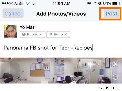 คำแนะนำทีละขั้นตอน:การอัปโหลดรูปภาพ 360 องศาไปยัง Facebook จาก iPhone ของคุณ 