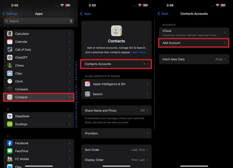 ถ่ายโอนผู้ติดต่อ Android ไปยัง iPhone ด้วย Google - คำแนะนำที่รวดเร็ว ปลอดภัย ทีละขั้นตอน 