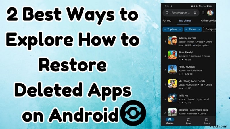 วิธีคืนค่าแอพ Android ที่ถูกลบ:2 วิธีที่เชื่อถือได้ 