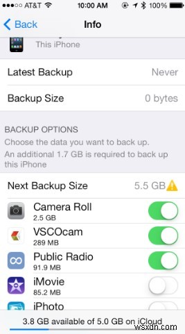 ที่เก็บข้อมูล iCloud บอกว่า  พื้นที่ไม่เพียงพอ  เมื่อมีเหลือเฟือ - วิธีการวินิจฉัยและแก้ไข 