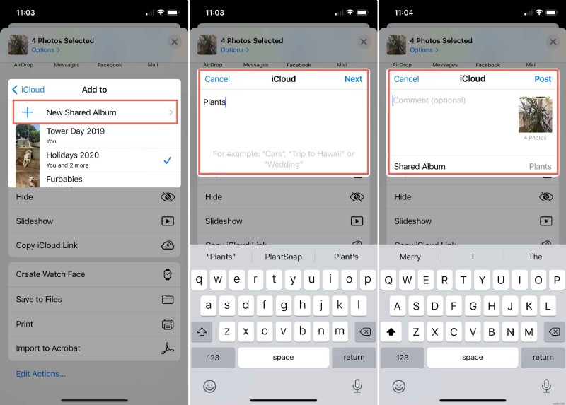 วิธีแชร์อัลบั้มบน iPhone:คำแนะนำทีละขั้นตอน 