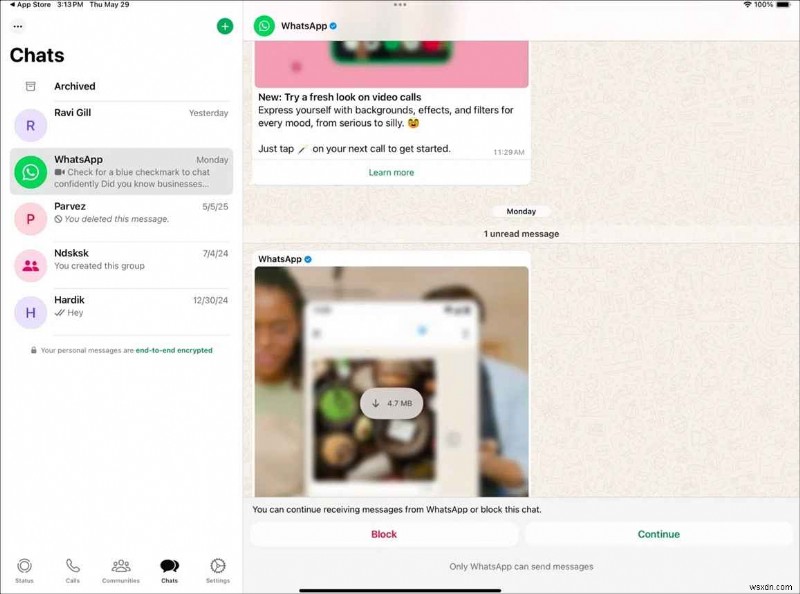 เปิดตัว WhatsApp สำหรับ iPad:แชท โทร และแชร์ไลค์บนโทรศัพท์ของคุณ 