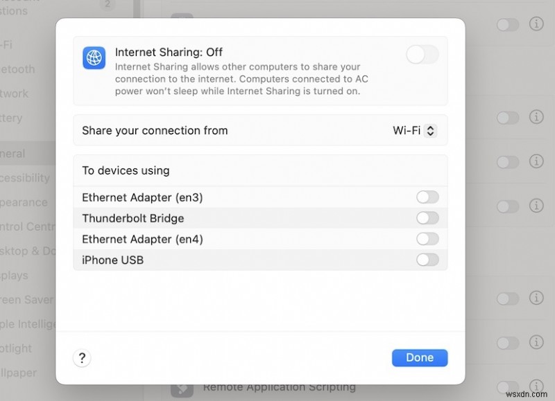 แชร์การเชื่อมต่ออินเทอร์เน็ตและรหัสผ่าน Wi-Fi ของ Mac:คำแนะนำทีละขั้นตอน 