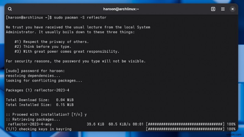 การเรียนรู้การอัปเดต Arch Linux Mirrorlist:คำแนะนำทีละขั้นตอน 