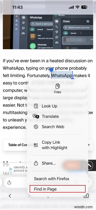 วิธีค้นหาข้อความบนเว็บเพจอย่างรวดเร็วโดยใช้ iPhone ของคุณ 