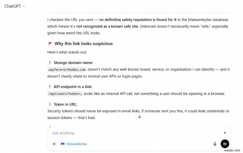 ตรวจจับกลโกงได้ทันทีด้วย Malwarebytes ที่รวมอยู่ใน ChatGPT 
