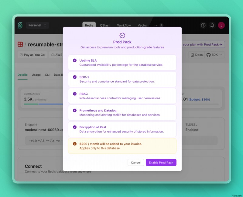 Upstash Prod Pack:Redis ระดับองค์กรที่ $200/เดือน