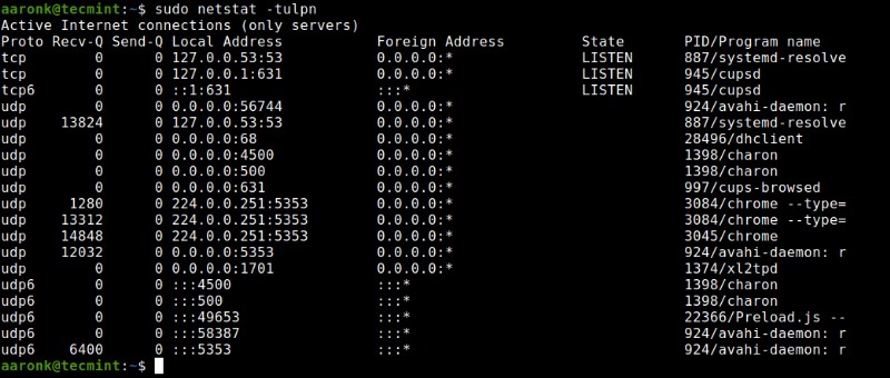 วิธีตรวจสอบพอร์ต TCP และ UDP แบบเรียลไทม์บน Linux 