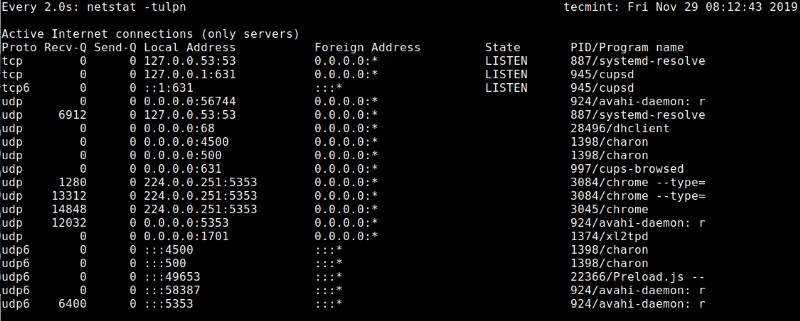 วิธีตรวจสอบพอร์ต TCP และ UDP แบบเรียลไทม์บน Linux 