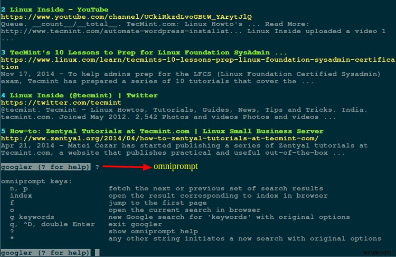 Googler:บรรทัดคำสั่ง Google Search จากเทอร์มินัล Linux ของคุณ 
