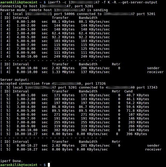 iPerf3 – ทรูพุตเครือข่ายและการทดสอบความเร็วที่แม่นยำสำหรับ Linux 
