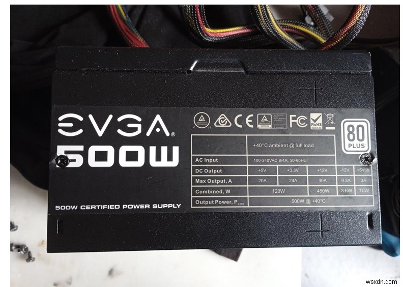ได้รับการรับรองการซ่อมแซมพาวเวอร์ซัพพลาย EVGA 500W 80 Plus 