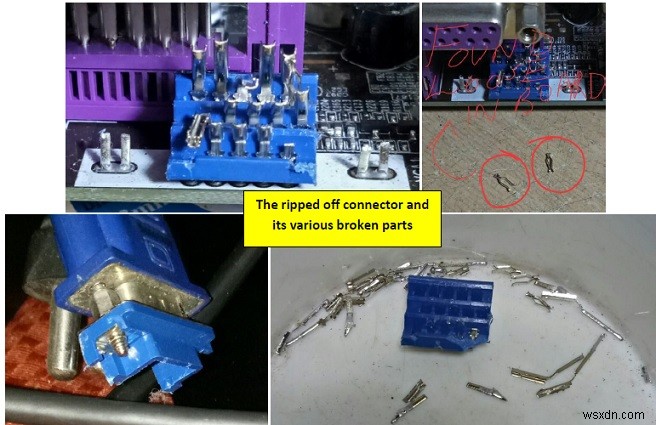 เมนบอร์ดได้รับการกู้คืนหลังจากขั้วต่อ VGA ถูกฉีกออกโดยไม่ได้ตั้งใจ 
