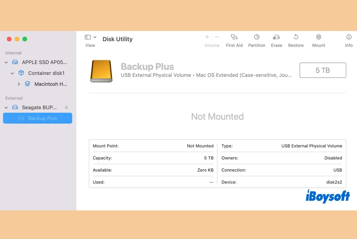 แก้ไขปัญหาการติดตั้งฮาร์ดไดรฟ์ภายนอกของ Mac โดยไม่สูญเสียข้อมูล 