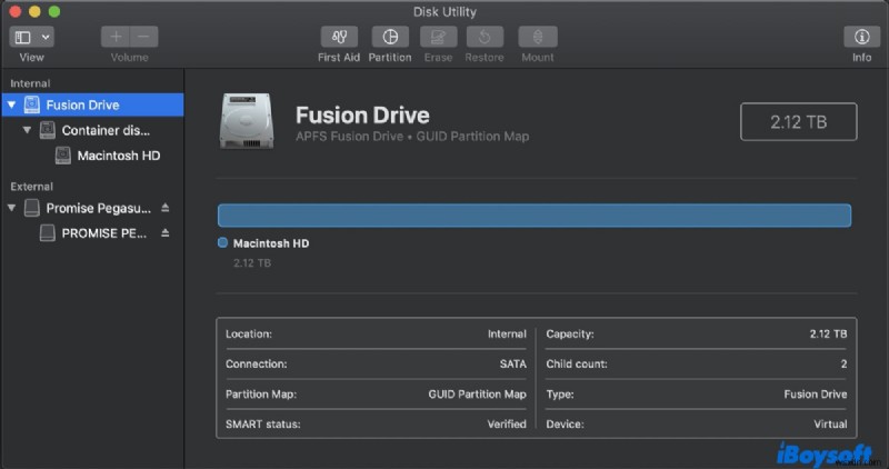 แก้ไขปัญหา Fusion Drive:แก้ไขไดรฟ์ที่หายไปหรือใช้งานไม่ได้บน Mac