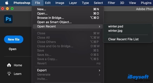 กู้คืนไฟล์ Photoshop (PSD) ที่ยังไม่ได้บันทึก ลบ หรือสูญหายบน macOS – คำแนะนำทีละขั้นตอน 