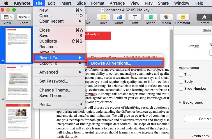 กู้คืนไฟล์ Keynote ที่สูญหายหรือไม่ได้บันทึกไว้บน Mac:คำแนะนำทีละขั้นตอน 